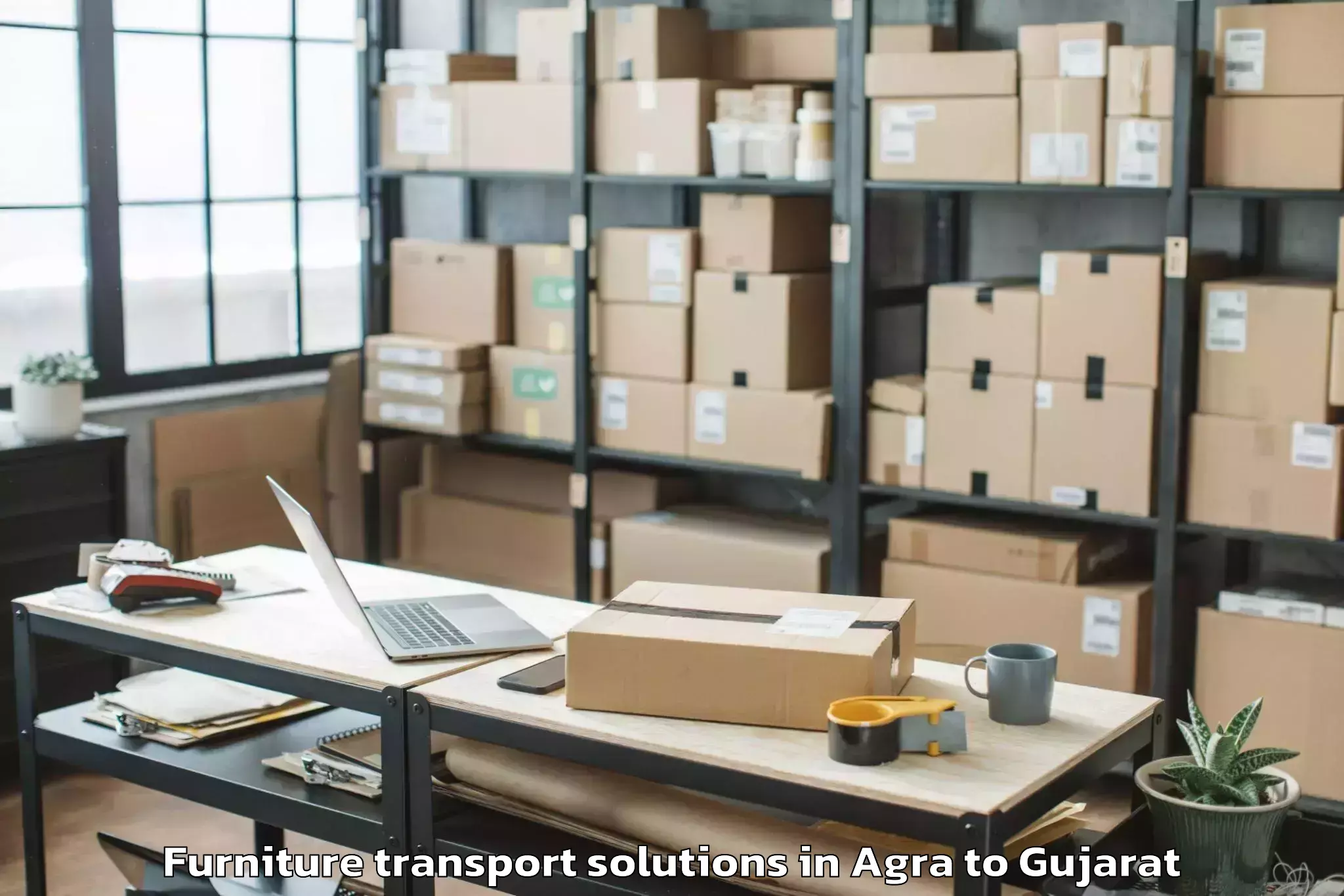 Book Agra to Mahesana Furniture Transport Solutions Online